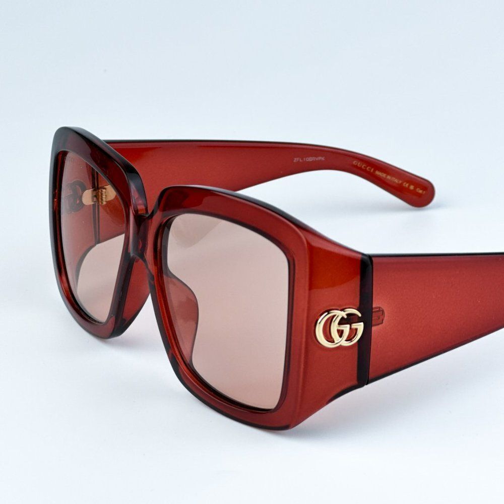 NEW Gucci GG1402SA 003 Burgundy Pink Women Square Sunglasses GG 1402SA - Picture 9 of 13